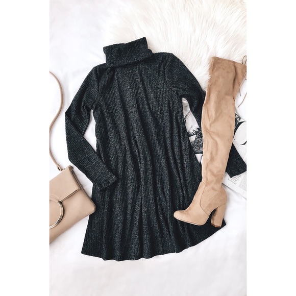 Lulus Dresses & Skirts - LuLu’s Cozy Express Turtleneck Swing Dress